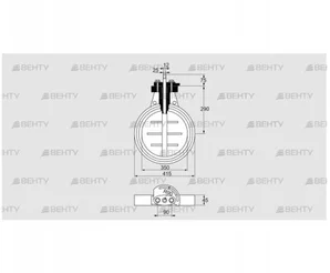 DKR 350Z03F100A (03149318) Дроссельная заслонка Kromschroder