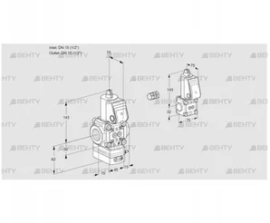 VAG1E15R/15R05GEWR/PP/BS (88106690) Газовый клапан с регулятором соотношения Kromschroder