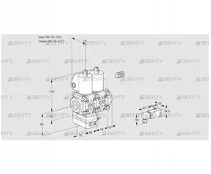 VCG1E15R/15R05GNNWL/PPPP/2-PP (88106604) Клапан с регулятором соотношения Kromschroder