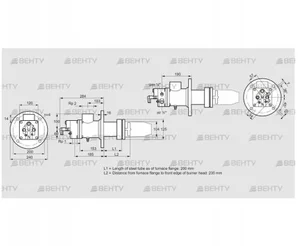 BIC 100RGL-200/235-(77)ER (84033523) Газовая горелка Kromschroder