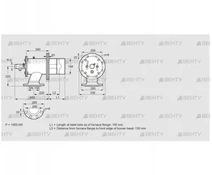 ZIO 200RB-150/135-(20)D (84277027) Газовая горелка Kromschroder