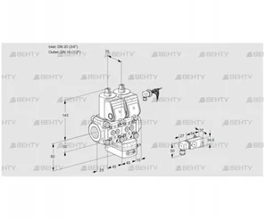 VCG1E20R/15R05NGEWR/2-PP/4-PP (88105682) Клапан с регулятором соотношения Kromschroder