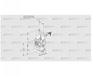 VAV2-/40R/NQAK (88018396) Газовый клапан с регулятором соотношения Kromschroder