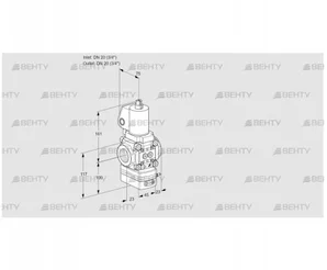 VAV1T20N/NQGLAK (88034259) Газовый клапан с регулятором соотношения Kromschroder