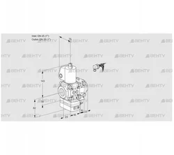 VAD1E25R/25R05D-100VWL/PP/PP (88101005) Газовый клапан с регулятором давления Kromschroder