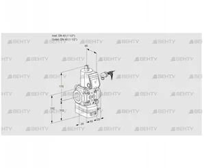 VAD240R/NW-100A (88003641) Газовый клапан с регулятором давления Kromschroder