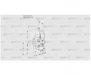 VAG1T20/15N/NQGRBA (88010345) Газовый клапан с регулятором соотношения Kromschroder