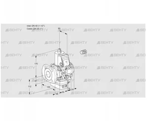 VAH2E40F/25R05HEVWR/PP/PP (88102563) Клапан с регулятором расхода Kromschroder