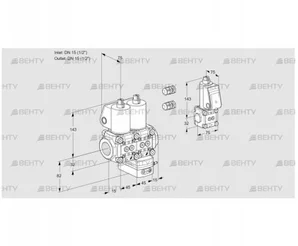 VCG1E15R/15R05NGEWL3/PPBS/PPPP (88106840) Клапан с регулятором соотношения Kromschroder