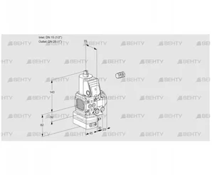 VAD1E15R/25R05FD-100VWR/PP/PP (88102063) Газовый клапан с регулятором давления Kromschroder