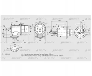 ZIO 200KBL-450/435-(38)D (84277156) Газовая горелка Kromschroder