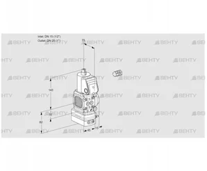 VAG1E15R/25R05FGEWR/PP/PP (88102232) Газовый клапан с регулятором соотношения Kromschroder