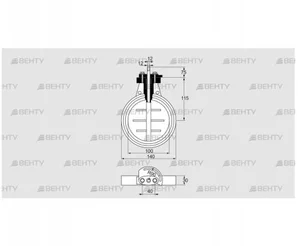 DKR 100Z03F100A (03149294) Дроссельная заслонка Kromschroder